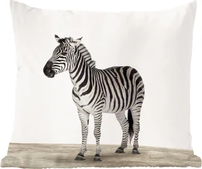 Produktbild von MuchoWow® Zierkissen Sofakissen Wohnzimmer Dekokissen 45x45 cm Zebra - Mädchen - Tiere - Kinder - Jungen - Schlafpolster - Polster für das Sofa