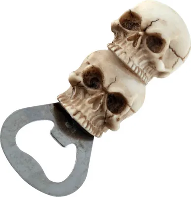 Produktbild von Ein Metallflaschenöffner Totenschädel mit Magnet