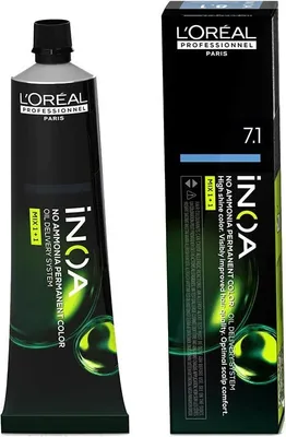 Productafbeelding van INOA permanente haarkleur, ammoniavrij, nummer 7.1, 60 gram