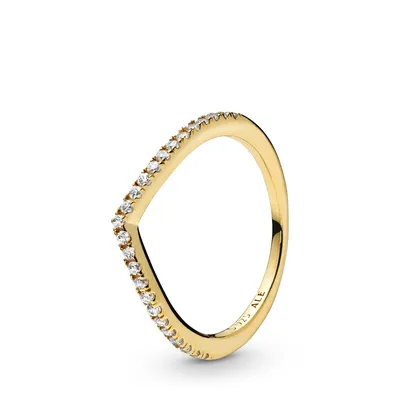 Produktbild von Pandora Ring Damen Funkelnder Wishbone Zirkon Vergoldet 168758C01 Gr. 48