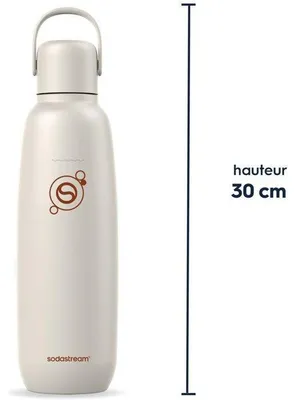 Immagine prodotto di Borraccia termica SODASTREAM - Fizz&Go Cool - 0,9 L - Per macchine per acqua frizzante e bibite - Mantiene il freddo per 12 ore - Colore sabbia