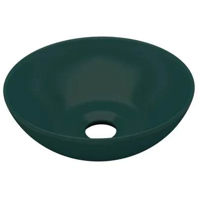 Immagine prodotto di vidaXL Lavabo in Vetroceramica verde scuro rotondo