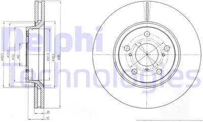 Produktbild von 2x DELPHI Bremsscheibe BG4236C für TOYOTA AVENSIS Station Wagon (ZRT27 ADT27)