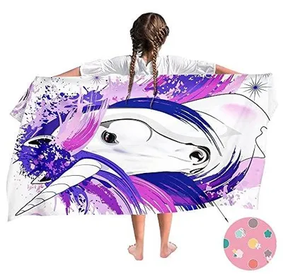 Zdjęcie produktu dla Ręcznik kąpielowy szybkoschnący dla dzieci jednorożec 140X70 cm