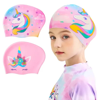 Produktbild von Set mit 2 Silikon-Badehauben für Kinder