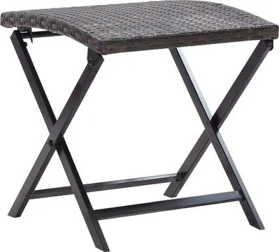 Zdjęcie produktu dla The Living Store Składany stołek Poly Rattan Brązowy