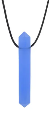 Imagen del producto de ARK Therapeutic Krypto-Bite XT: Collarín de masticación azul, juguete sensorial. Collarín discreto con forma de gema, diseñado para proporcionar estimulación oral calmante en niños, adolescentes y adultos.