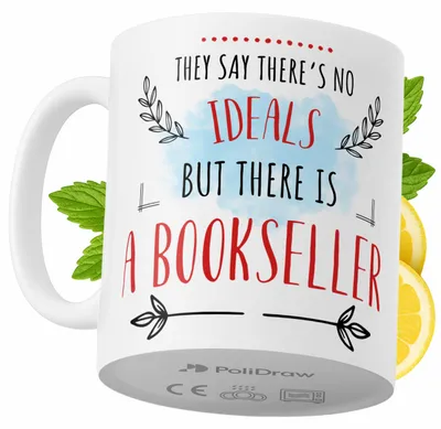 Obrázek produktu pro Vtipný hrnek s humorným nápisem pro knihkupce – ideální k narozeninám, svátkům a jiným příležitostem. Kvalitní hrnek pro zvláštní příležitosti, ať už v kanceláři nebo doma. Barva: bílá, objem 330 ml.