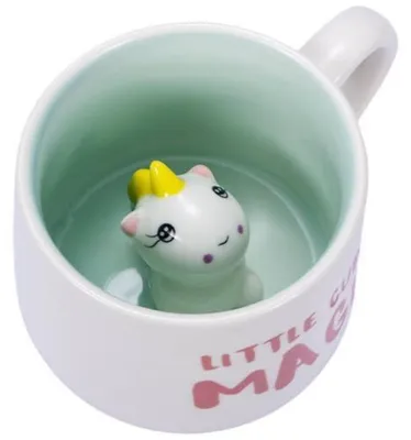 Image de Tasse en céramique 3D, motif licorne, 350 ml, bleu