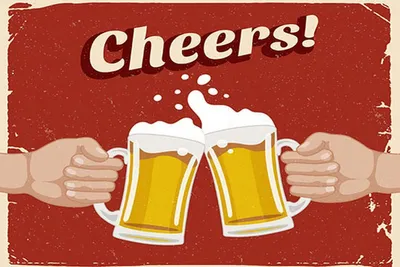 Produktbild von vianmo Holzschild 12x18 cm Alkohol Beer Cheers Bier