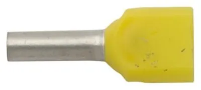 Imagen del producto de Terminales aislados para cable, calibre 2 x 1/8, color amarillo, referencia E08KH-02020104721, paquete de 100 unidades