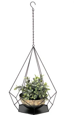 Zdjęcie produktu dla DanDiBo wiszący kosz do wnętrz metalowa ściana wisząca rośliny 76 cm 96095 L z doniczką 6 rogów wieszak na rośliny wieszak na kwiaty wieszak na kwiaty wieszak na kwiaty wisząca doniczka