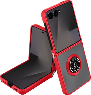 Productafbeelding van Avizar, hoesje voor de Samsung Galaxy Z Flip 7 (opvouwbaar), met magnetische ring, rood