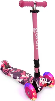 Produktbild von Gofun Kinderroller - Leuchtende Räder - Zusammenklappbar - 3-8 Jahren - Höhenverstellbarer Lenker - Anti-Rutsch - 85x58x23cm - Rosa