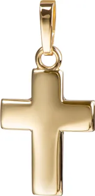 Produktbild von Goldkreuz Kreuz-Anhänger in Hochglanz poliert für Damen, Herren und Kinder als Kettenanhänger 585 Gold 14 Karat + Schmuck-Etui