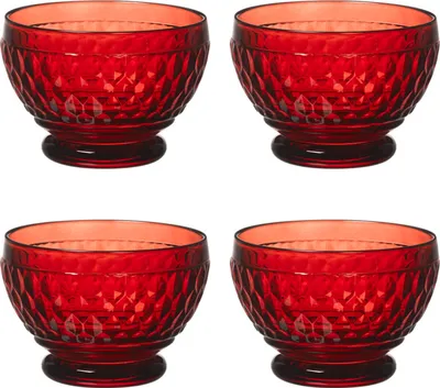 Produktbild von Villeroy & Boch Boston Coloured 4er Set Dessertschale 250 ml rot Kristallglas