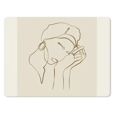 Produktbild von MuchoWow® Mauspad Mousepad Frau - Linienkunst - Zitate - Text 23x19 cm - Mousepads - Maus Mat - Pad - Mausunterlage - Schreibtischunterlage - Mauspad