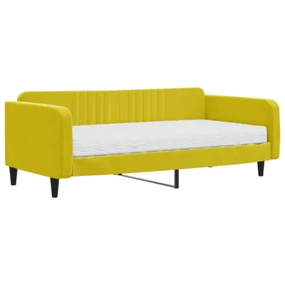 Zdjęcie produktu dla Sofa Z Materacem Do Spania, Żółta, 100X200 Cm, Aksamit Lumarko!
