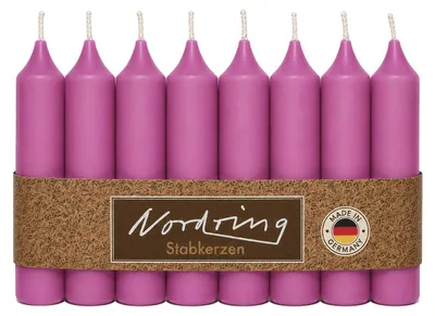 Stabkerzen 8 Stück, Fuchsia, 11 cm, Ø 22 mm