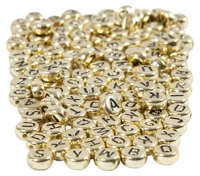 Produktbild von Creativ Company CC Kunststoff-Buchstabenperlen 7 mm Gold 200 Stück