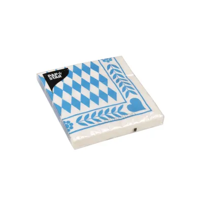 Zdjęcie produktu dla PAPSTAR Motivservietten "Bayrisch Blau", 330 x 330 mm