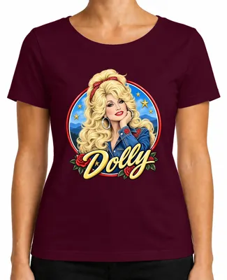 Produktbild von Dolly Parton Country Musik Sängerin Legende Western Tennessee Damen T-Shirt, Burgundy, M