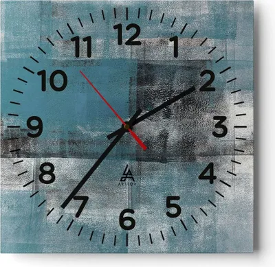 Produktbild von Wanduhr - Quadrat - Glasuhr - Abstraktion Modern Gürtel - 40x40cm - Schleichendes Uhrwerk - Lautlos - zum Aufhängen bereit - Dekoration Modern - Wanddekoration aus Glas - C4AC40x40-4283