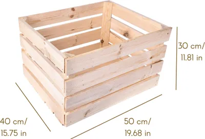 Produktbild von Creative Deco Natur Holzkiste Groß - Kiste Holz- 50 x 40 x 30 cm - Geschliffen