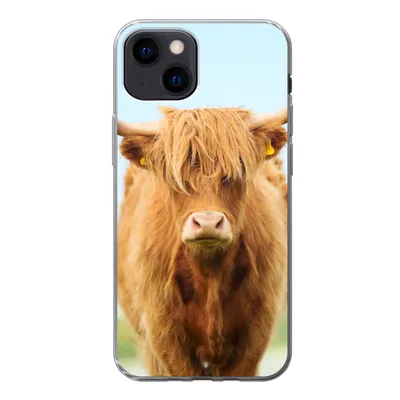 Produktbild von MuchoWow® Handyhülle Schutzhülle Hülle für iPhone 13 mini Schottischer Highlander - Haare - Gras Silikon Softcase Handy Hülle - Softcase