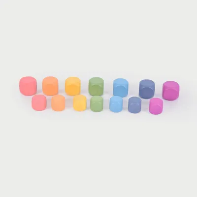 Produktbild von TickiT Holzbausteine Regenbogen - Lernspielzeug Würfel Set