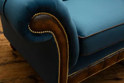 Produktbild von Blaue Chesterfield Stoffsofa Couch Couchen Sofa Sitz Sofas Polster Textil Neu
