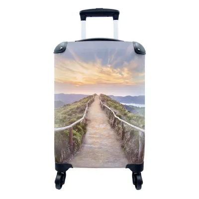 Produktbild von MuchoWow® Koffer Handgepäck Trolley Rollkoffer Kleine Reisekoffer mit 4 Rollen - Berge - Natur - Weg - Cabin Size < 55x40x23 cm & 55x40x20 cm - Fotokoffer - Kabinenkoffer - Boardgepäck - Reise-Box - Reisekoffer - Reisegepäck - Koffer mit Bild - Trolley für Kinder