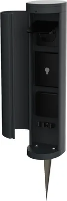 Produktbild von Novatool 1x Gartensteckdose Funk 2-fach Anthrazit SMART WIFI APP IP44 mit Erdspieß Steckdose rund Aussen Gartensteckdose Outdoor Steckdosesäule Garten Steckdosenturm (Elektro)