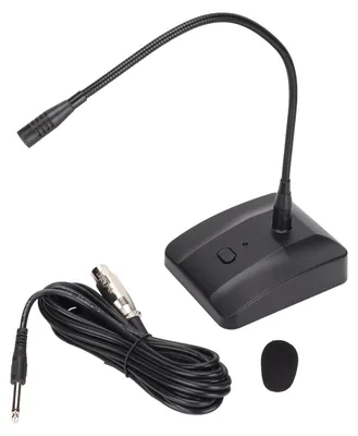 Obrázek produktu pro Mikrofon s husím krkem, nastavitelný v rozsahu 360°, potlačení šumu, kabelový, komerční, s kabelem XLR na 6,35 mm pro přednášky