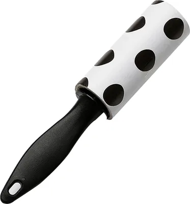 Produktbild von Tragbare Fusselrolle mit Klebefunktion zur Reinigung von Kleidung, Stoffen und Haaren (schwarzer Griff)