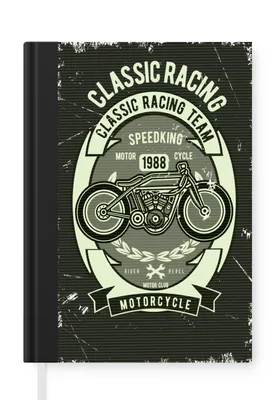 Obrázek produktu pro MuchoWow Zápisník Diář Rozpočet A5 Motorka - Vintage - Ilustrace - Citace