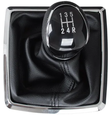 Produktbild von Ford Focus Mk2 04-11 SCHWARZER Schaltknauf + Schaltmanschette mit CHROM-Rahmen, 5-GANG
