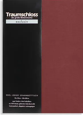 Produktbild von Traumschloss Exclusiv Edel-Jersey Spannbettlaken 140-160 x 200 cm bordeaux 150g/m², 100% gekämmte Mako Baumwolle