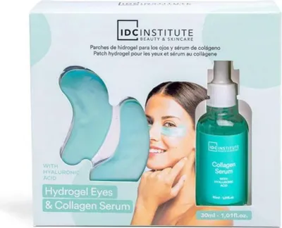 Produktbild von Gesichtspflege Set - 30 ml Serum - 2 x 3 g Hydrogel Augenpatches - Kollagen - Hyaluronsäure