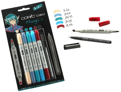 Immagine prodotto di COPIC Hobby marker ciao 5+1 set, Manga 2