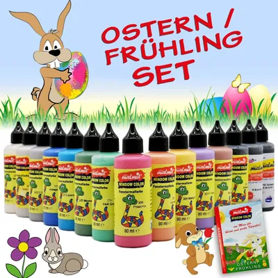 Produktbild von Window Color Ostern-Frühling Set 15 Fenstermalfarben Fensterfarben Malfarben