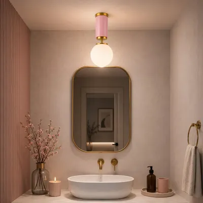 Produktbild von Opviq, Moderne Pendelleuchte aus Metall und Glas, Ø15 cm, Pink, E27, IP20