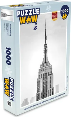 Obrázok produktu pre MuchoWow® Puzzle 1000 ks Sivobiely obrázok Empire State Building v New Yorku