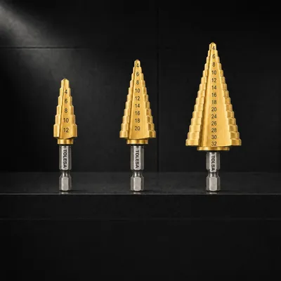 Stufenbohrer-Set 3-tlg., HSS, Ø 4-32 mm, Titanbeschichtung
