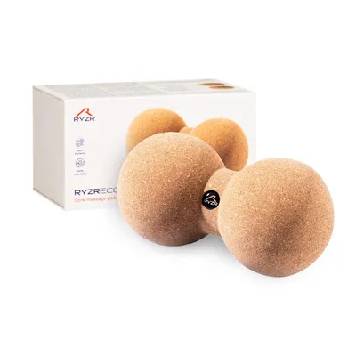 Produktbild von RYZR EcoPeanut – Kork Duoball 16×8 cm | Präzise Selbstmassage für Rücken, Nacken & Wirbelsäule | Nachhaltig, antibakteriell, robust