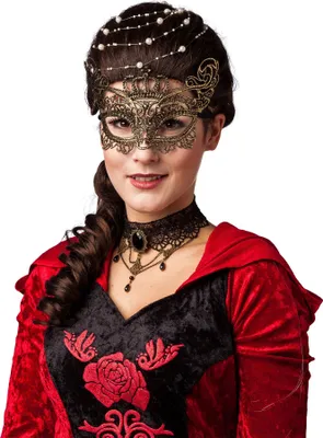 Produktbild von Spitzenmaske Augenmaske Krone gold