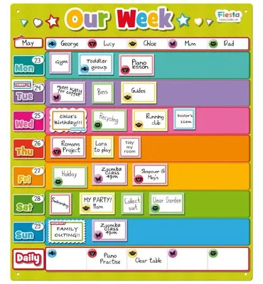 Produktbild von Fiesta Crafts magnetischer Wochenplaner Lernspielzeug Familie