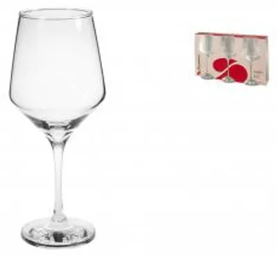 Produktbild von PASABAHCE Set mit 3 Rotweingläsern, Elfenbeinweiß, aus Glas, Fassungsvermögen 49 cl