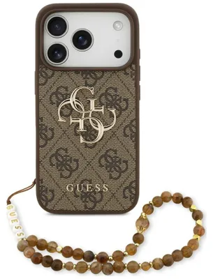 Image de Étui Guess 4G Classic pour iPhone 18 Pro / 17 Pro, couleur marron