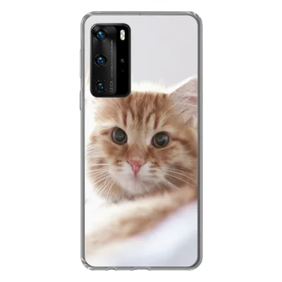 Produktbild von MuchoWow® Handyhülle Schutzhülle Hülle für Huawei P40 Pro Katze - Rot - Bett - Mädchen - Kinder - Jungen Silikon Softcase Handy Hülle - Schutz